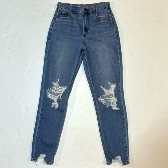AE American Eagle Outfitters Distressed Mom Jeans 0 - Picture 2 of 9
